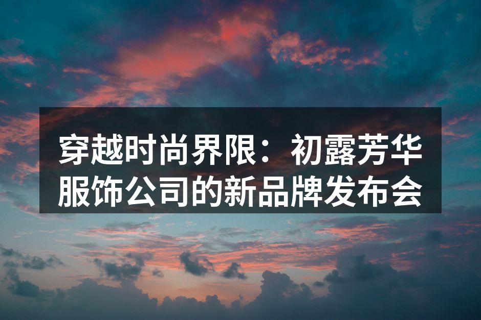 穿越时尚界限：初露芳华服饰公司的新品牌发